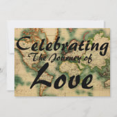 旅行テーマの世界地図の結婚式招待状 招待状 (正面)