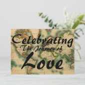 旅行テーマの世界地図の結婚式招待状 招待状 (スタンド正面)