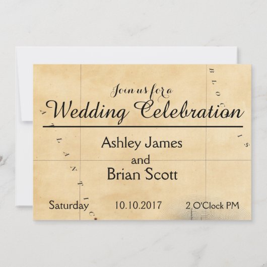 旅行テーマの世界地図の結婚式招待状 招待状 (裏面)