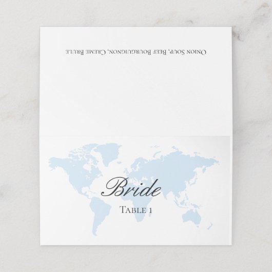 旅行テーマの折り畳み座席表 プレイスカード (外部開封)