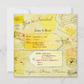 旅行テーマの招待の結婚 招待状 (正面)