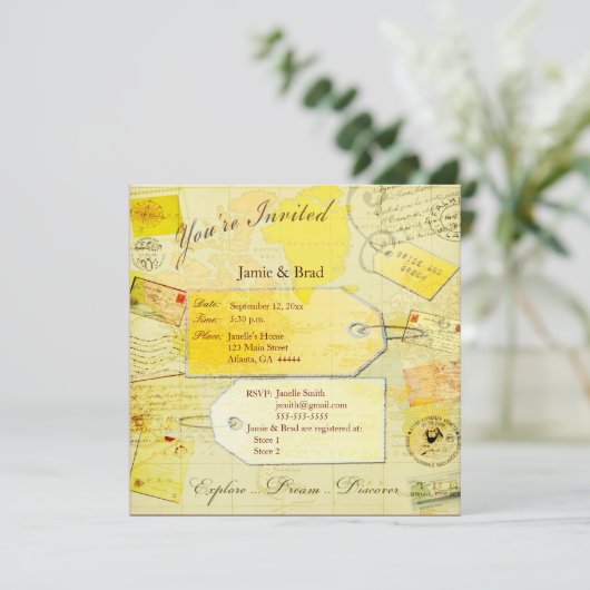 旅行テーマの招待の結婚 招待状 (スタンド正面)