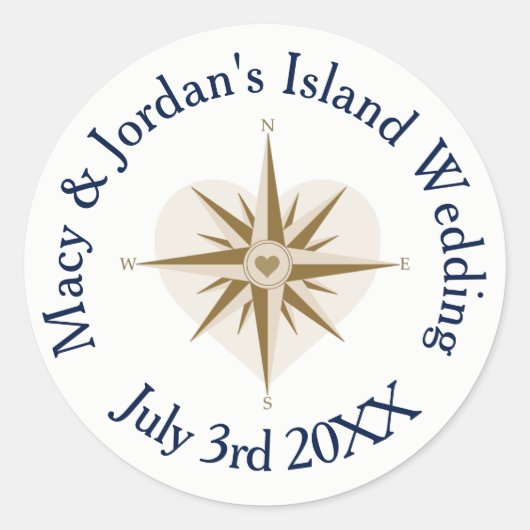 旅行テーマの結婚式用シール – スティッカーを優先 ラウンドシール (正面)