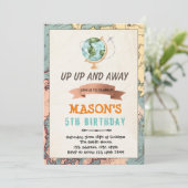 旅行テーマの誕生日の招待 招待状 (スタンド正面)