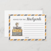 旅行テーマアドバイスの新婚の黄色の灰色 エンクロージャーカード (正面/裏面)