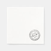 旅行テーマカスタムパスポートスタンプ結婚ズ スタンダードカクテルナプキン (正面)