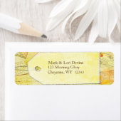 旅行テーマココアとクリーム住所 シール。 ラベル (インサイチュ)