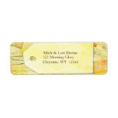 旅行テーマココアとクリーム住所 シール。 ラベル (正面)