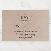 旅行テーマトリートスナックグディー飛行機ハート リキュールボトルラベル (シングルラベル)