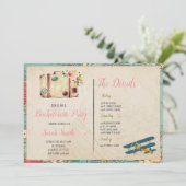 旅行テーマバチェロレッテと旅程パーティー 招待状 (スタンド正面)