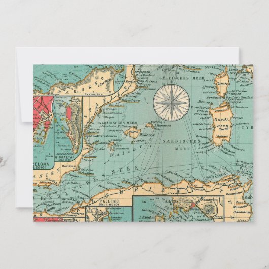 旅行テーマバチェロレッテと旅程パーティー 招待状 (裏面)