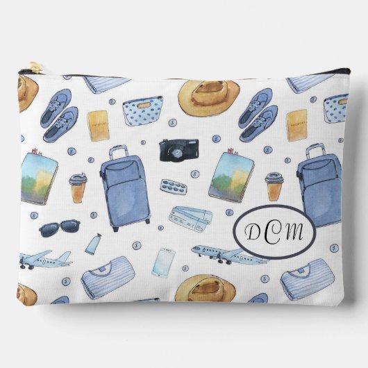 旅行テーマパターンアクセサリーポーチ アクセサリーポーチ (正面)