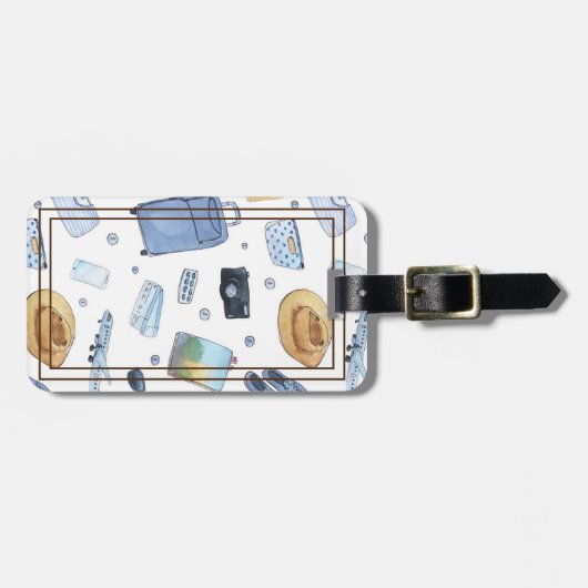 旅行テーマパターンアクリル荷物タグ ラゲッジタグ (正面横)