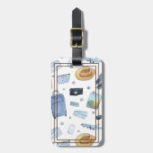 旅行テーマパターンアクリル荷物タグ ラゲッジタグ (正面縦)