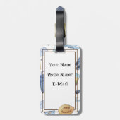 旅行テーマパターンアクリル荷物タグ ラゲッジタグ (裏面縦)