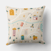 旅行テーマピロー、市内地図パターン クッション (裏面)