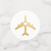 旅行テーマピンク飛行機ハートアドベンチャー コンフェッティ (スモール正面)