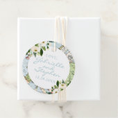 旅行テーマフローラブルーグリーンとホワイトマップ フェイバータグ (インサイチュ)