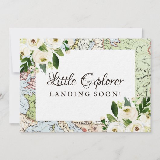 旅行テーマフローラマップ赤ちゃんシャワーミニサイン (裏面)