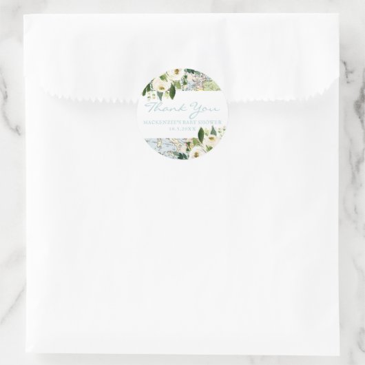 旅行テーマベビーシャワーありがとう ラウンドシール (バッグ)