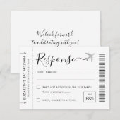 旅行テーマ搭乗パスチケットパーティーRSVP 出欠カード (正面/裏面)