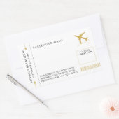 旅行テーマ搭乗パスミキサー名タグシール 長方形シール (封筒)