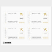 旅行テーマ搭乗パスミキサー名タグシール 長方形シール (シート)