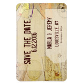 旅行テーマ日付マグネットの保存 マグネット (縦)