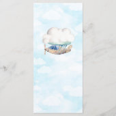 旅行テーマ玩具飛行機男の赤ちゃんシャワーパーティー メニュー (裏面)