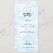 旅行テーマ玩具飛行機男の赤ちゃんシャワーパーティー メニュー (正面/裏面)