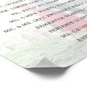 旅行テーマ目的地の空港コード着席一覧 ポスター (角)