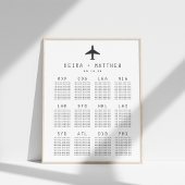 旅行テーマ空港コード結婚の座席表 ポスター