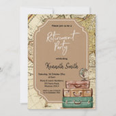 旅行テーマ退職パーティの招待状 招待状 (正面)