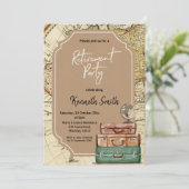 旅行テーマ退職パーティの招待状 招待状 (スタンド正面)