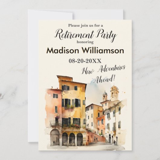 旅行テーマ退職パーティー 招待状 (正面)