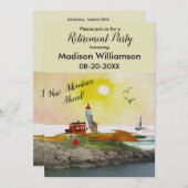 旅行テーマ退職パーティー 招待状 (正面/裏面)