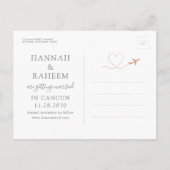 旅行テーマ銅の目的地の日付を保存 案内ポストカード (裏面)