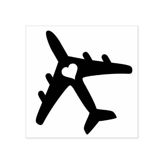 旅行テーマ飛行機ハート目的地の結婚式 ラバースタンプ (インプリント)