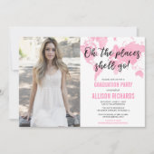 旅行テーマoh場所彼女は卒業行きます 招待状 (正面)