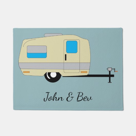 旅行トレーラーRVのキャンプのライフスタイル ドアマット (正面)