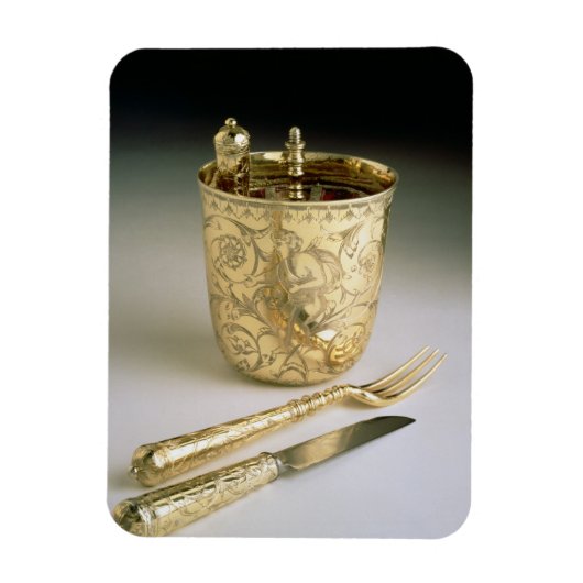 旅行ナイフ、フォーク、スプーン、ビーカーのセット マグネット (縦)