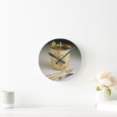 旅行ナイフ、フォーク、スプーン、ビーカーのセット ラウンド壁時計 (ホーム)