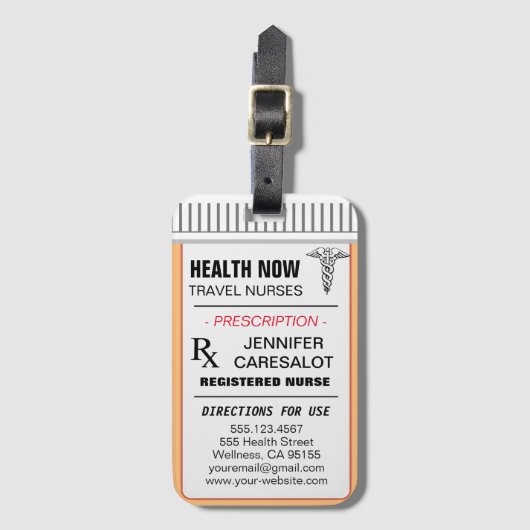 旅行ナースアポイントメントアラーム ラゲッジタグ (正面縦)