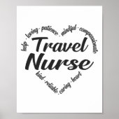 旅行ナースハートワードクラウド ポスター (正面)