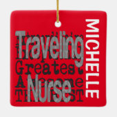 旅行ナース非凡カスタム セラミックオーナメント (裏面)