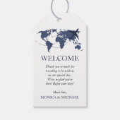 旅行ネイビーブルーデスティネーションウェディングウェルカム ギフトタグ (正面)