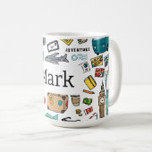 旅行ハートロンドンパリ飛行機トリップトラベラー コーヒーマグカップ (正面右)