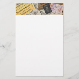 旅行パスポートチケットヘッダー 便箋