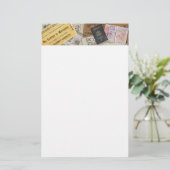 旅行パスポートチケットヘッダー 便箋 (スタンド正面)