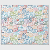 旅行パスポート切手ギフト包装紙 ラッピングペーパー (フラット)